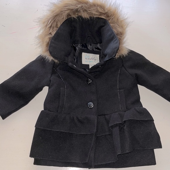 Sebby Girls Toddler faux wool winter coat 12M - Picture 1 of 11